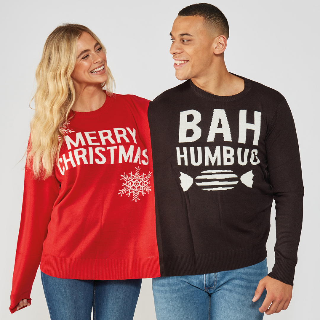 Adults Double Merry Christmas/Bah Humbug Christmas Jumper