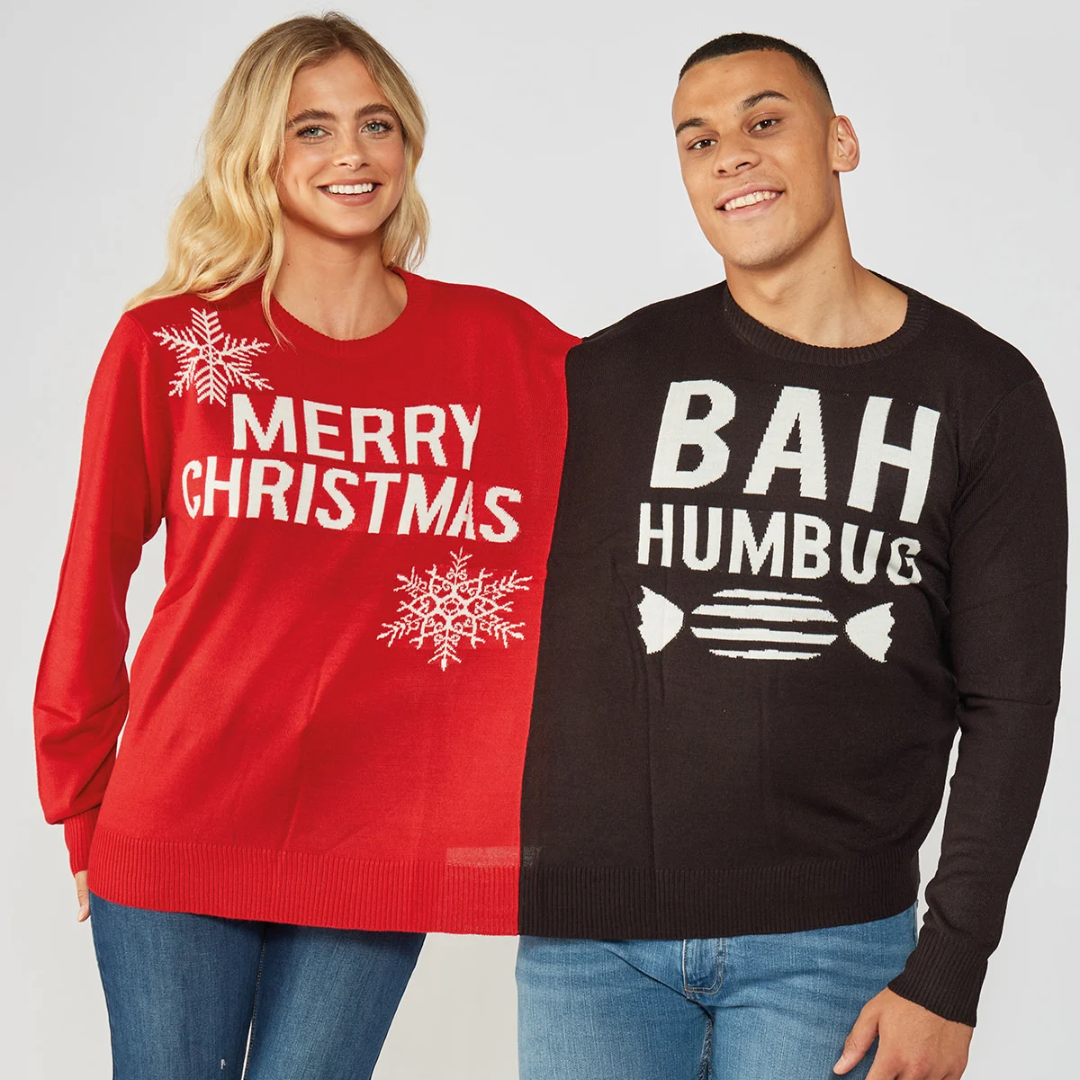 Adults Double Merry Christmas/Bah Humbug Christmas Jumper